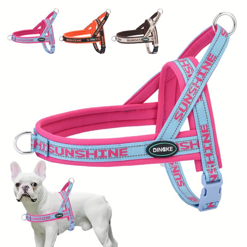 No Pull Dog Harness - สายรัดอกสุนัขแบบสะท้อนแสง ป้องกันการดึง แบบเสื้อกั๊ก สายรัดอกและหลัง สำหรับสุนัขขนาดเล็กถึงกลาง ใช้สำหรับเดินเล่น