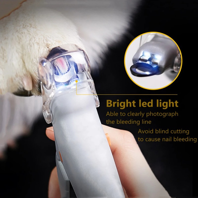 Pet Supplies For Dogs - กรรไกรตัดเล็บสัตว์เลี้ยง 1 ชิ้น พร้อมไฟ LED สำหรับสุนัขและแมว