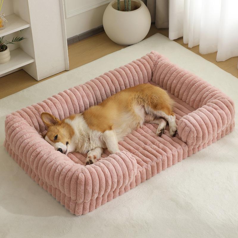 Calming Dog Bed - ที่นอนสุนัขขนาดใหญ่ แผ่นรองนอนอุ่นสำหรับฤดูหนาว เบาะนอนนุ่มสบายสำหรับสัตว์เลี้ยง ที่นอนนุ่มสบายสำหรับสุนัขและแมว - วัสดุผ้าพลัชเพื่อความอบอุ่นเป็นพิเศษ