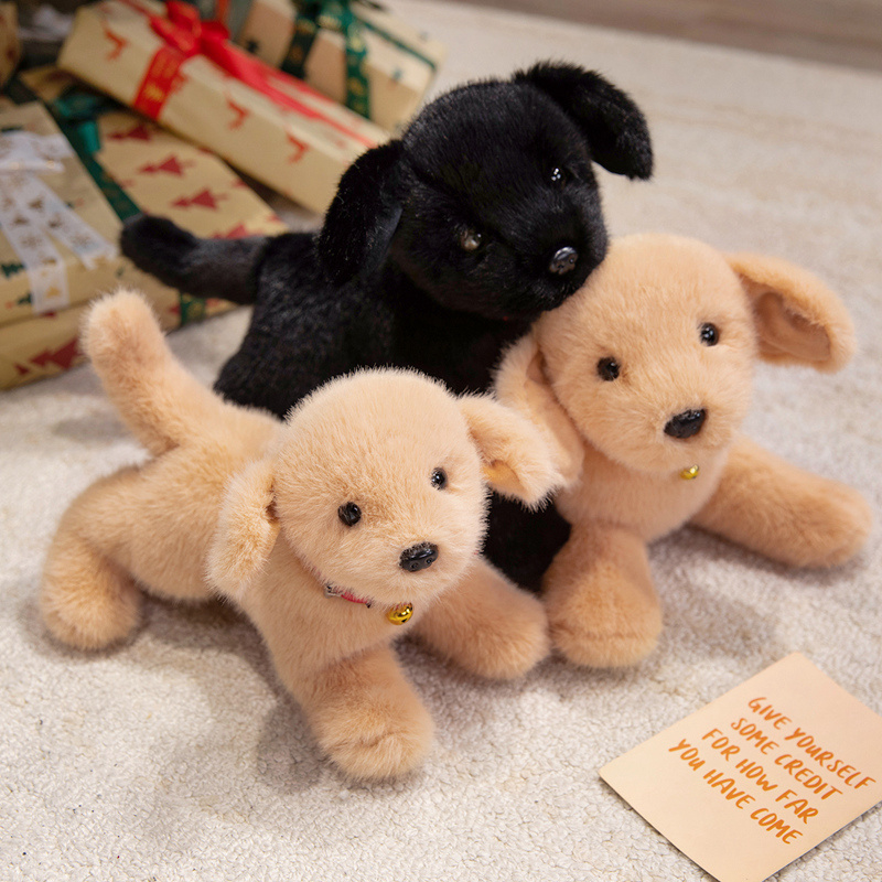 Pet Supplies Wholesale - ตุ๊กตาสุนัขลาบราดอร์จำลอง ของเล่นตุ๊กตาสุนัขโกลเด้นรีทรีฟเวอร์ ตุ๊กตาหมีนุ่มนิ่ม ของขวัญคริสต์มาส ของขวัญวันเกิดสำหรับสัตว์เลี้ยง