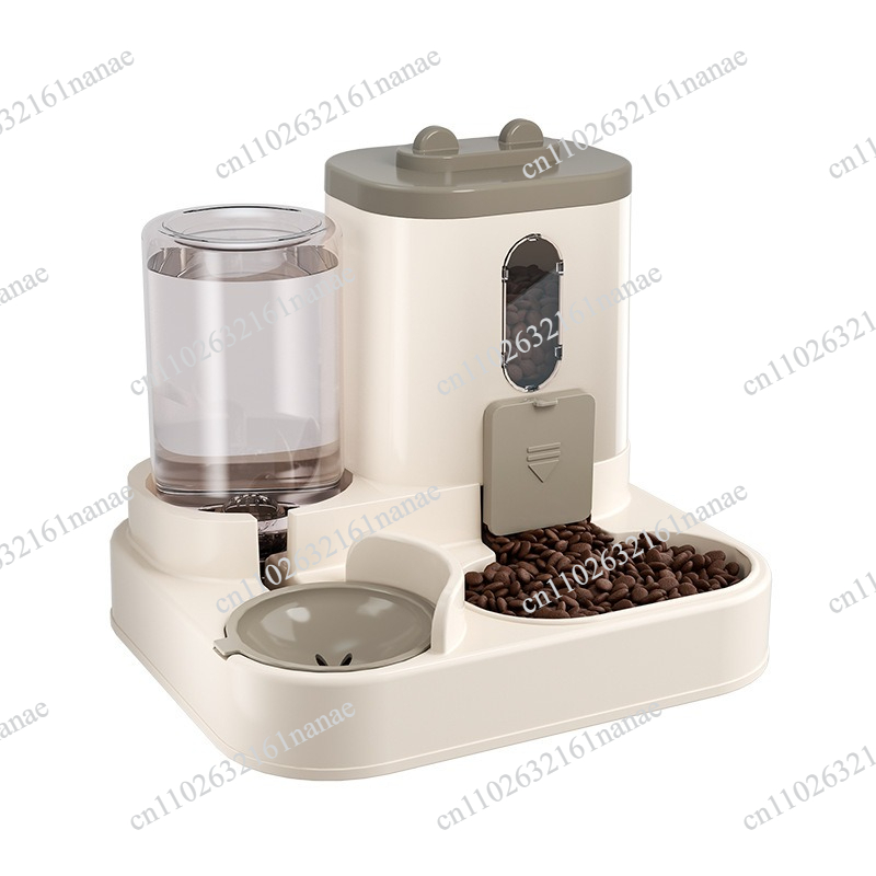 Pet Supplies For Dogs - ชุดเครื่องให้อาหารและน้ำสำหรับสัตว์เลี้ยงแบบอัตโนมัติ Gravity พร้อมชามกันลื่น ป้องกันการรั่วซึมและหกเลอะเทอะ ทำความสะอาดง่าย อุปกรณ์พกพาสำหรับแมวและสุนัข