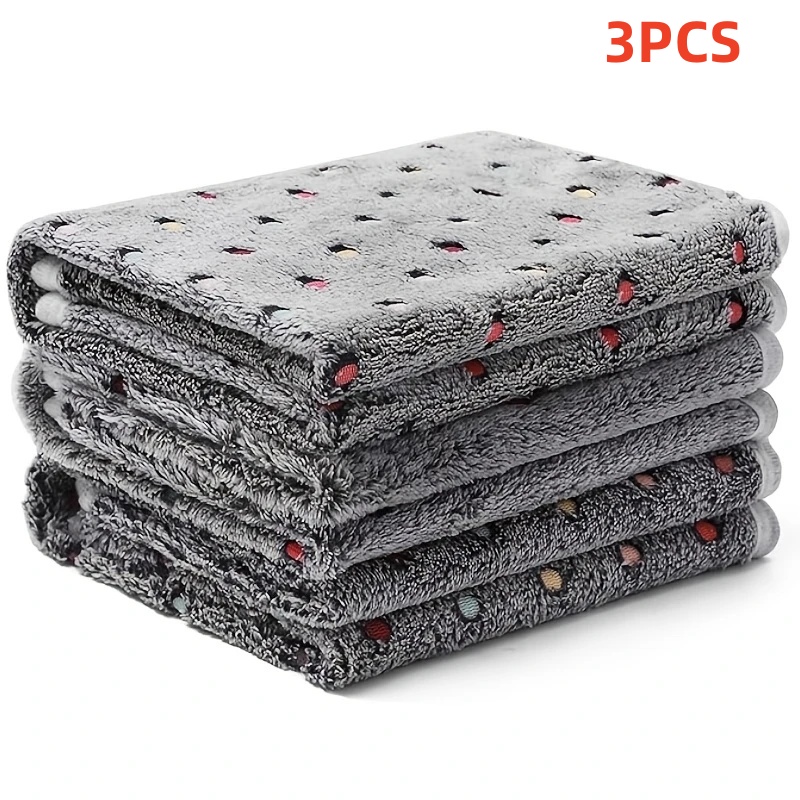 Pet Supplies For Dogs - 3PCS Soft Fluffy ผ้าห่มสัตว์เลี้ยงน่ารัก Dot รูปแบบ